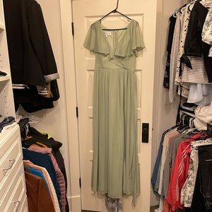 Azazie Jael Bridesmaids dress, size A12 in Dusty Sage